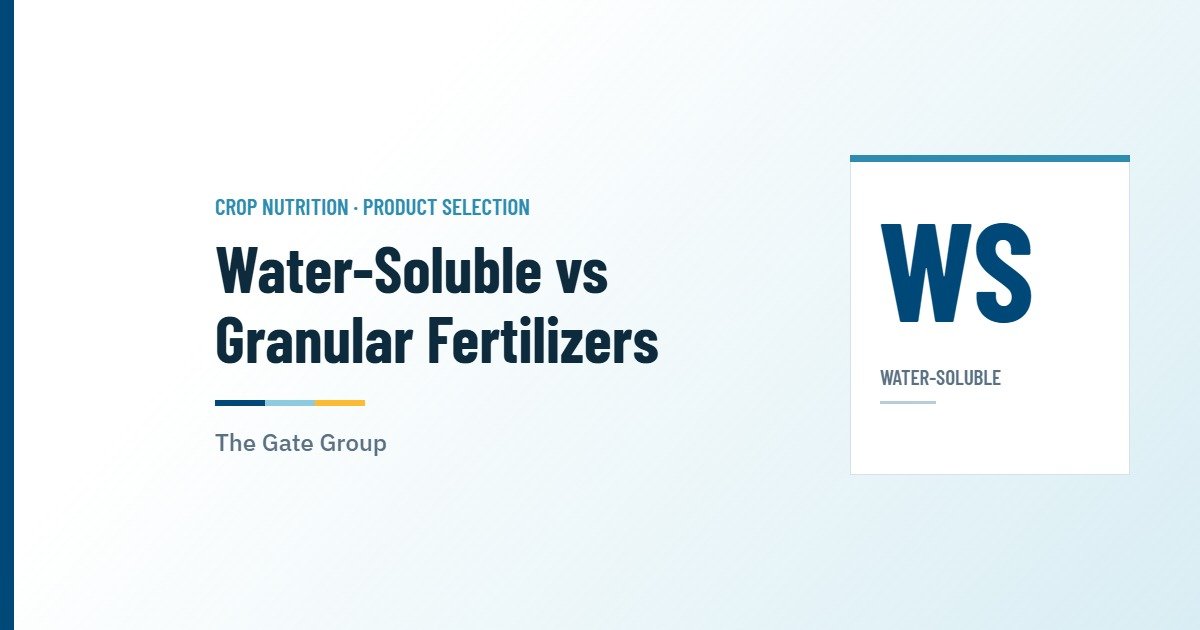 The Gate Group comparison of water-soluble and granular fertilizers — cover graphic