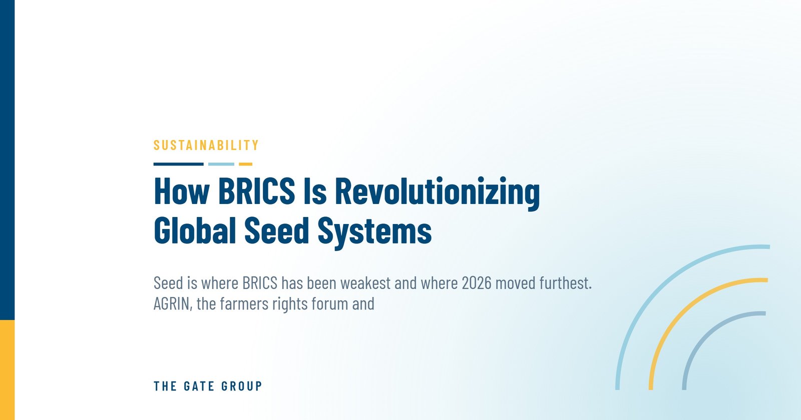 How BRICS Is Revolutionizing Global Seed Systems — The Gate Group