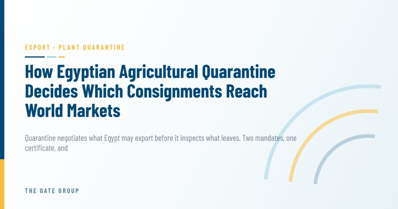 How Egyptian Agricultural Quarantine Decides Which Consignments Reach World Markets — The Gate Group