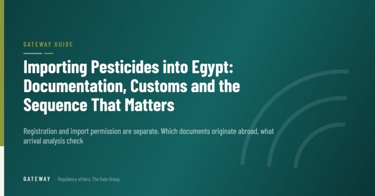 Importing Pesticides into Egypt: Documentation, Customs and the Sequence That Matters — GateWay Guide