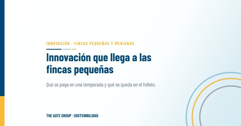 Innovación que llega a las fincas pequeñas y medianas: qué funciona y qué se queda en el folleto