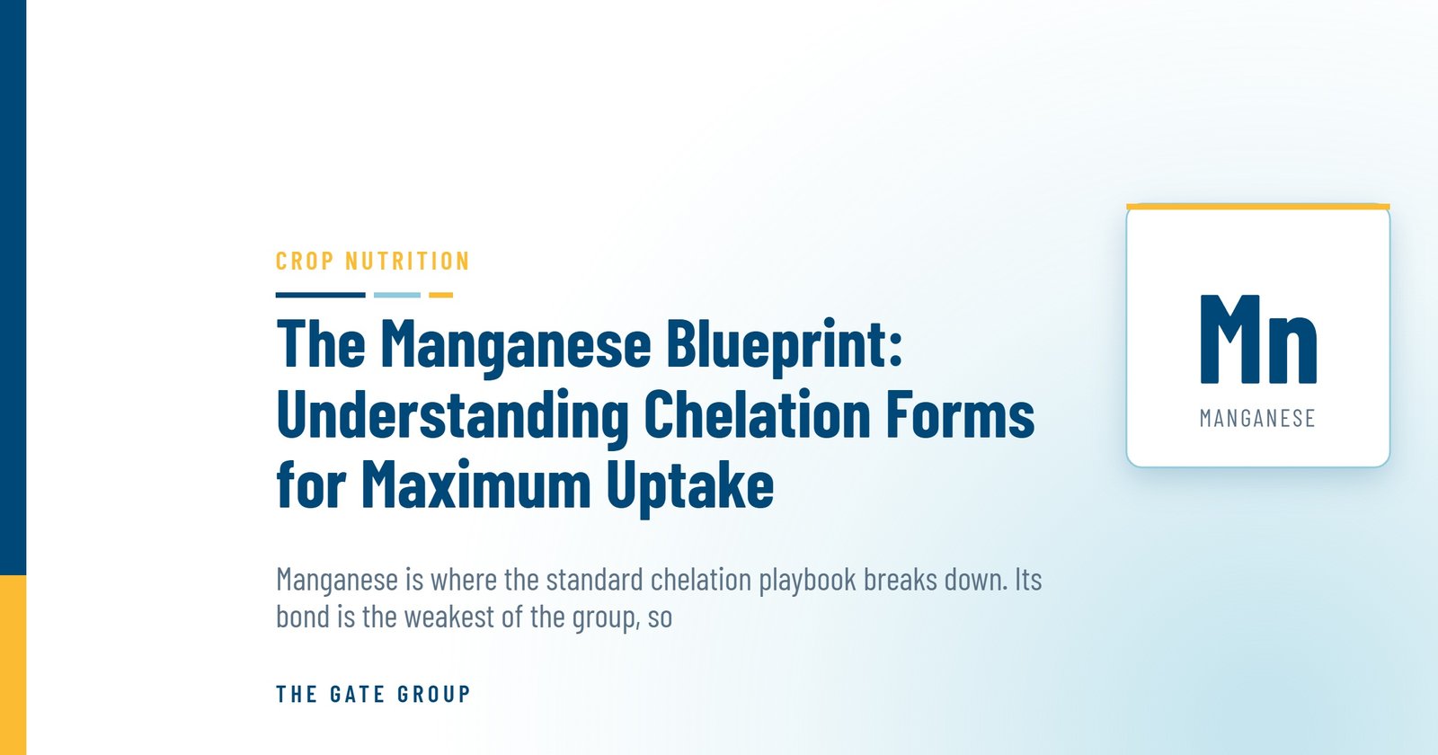 The Manganese Blueprint: Understanding Chelation Forms for Maximum Uptake — The Gate Group