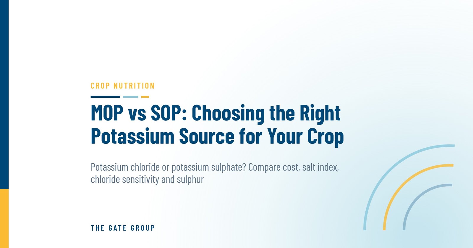 MOP vs SOP: Choosing the Right Potassium Source for Your Crop — The Gate Group