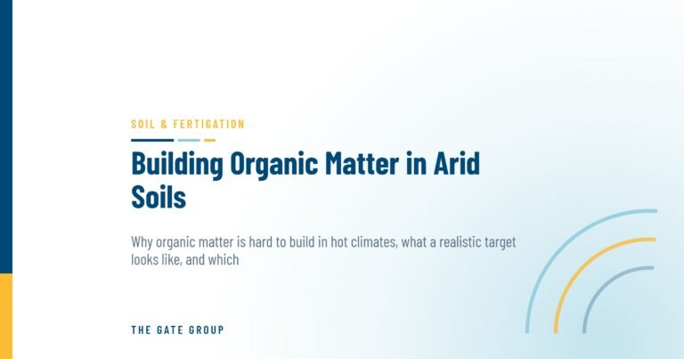 Building Organic Matter in Arid Soils — The Gate Group