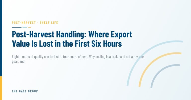 Post-Harvest Handling: Where Export Value Is Lost in the First Six Hours — The Gate Group