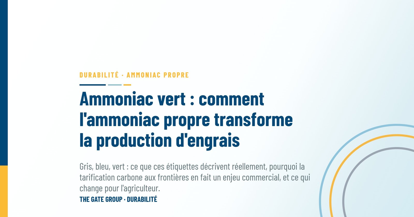 Ammoniac vert : comment l'ammoniac propre transforme la production d'engrais