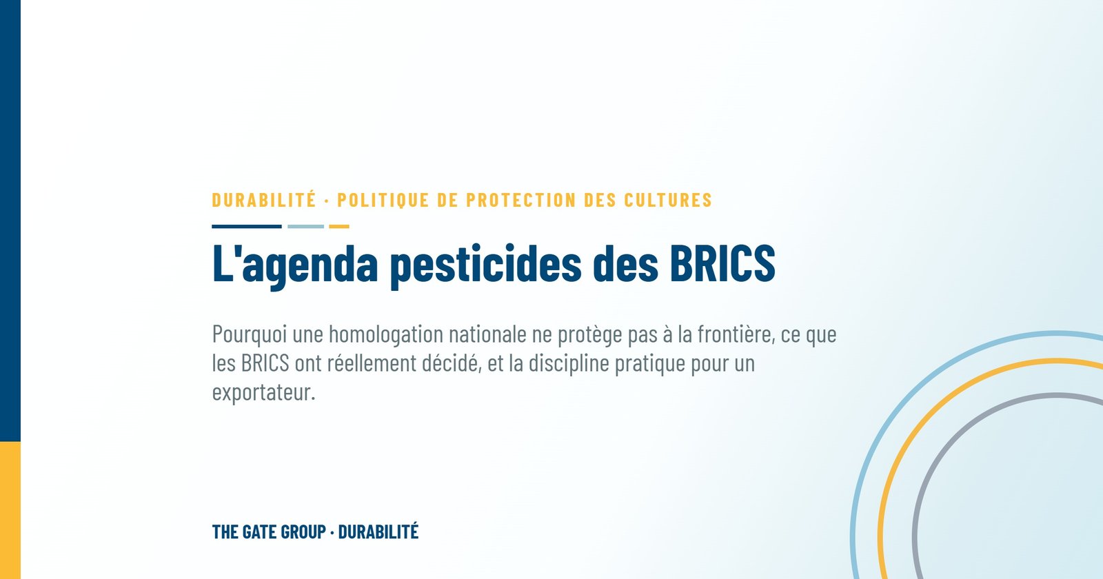 L'agenda pesticides des BRICS : concilier protection des cultures et commerce mondial