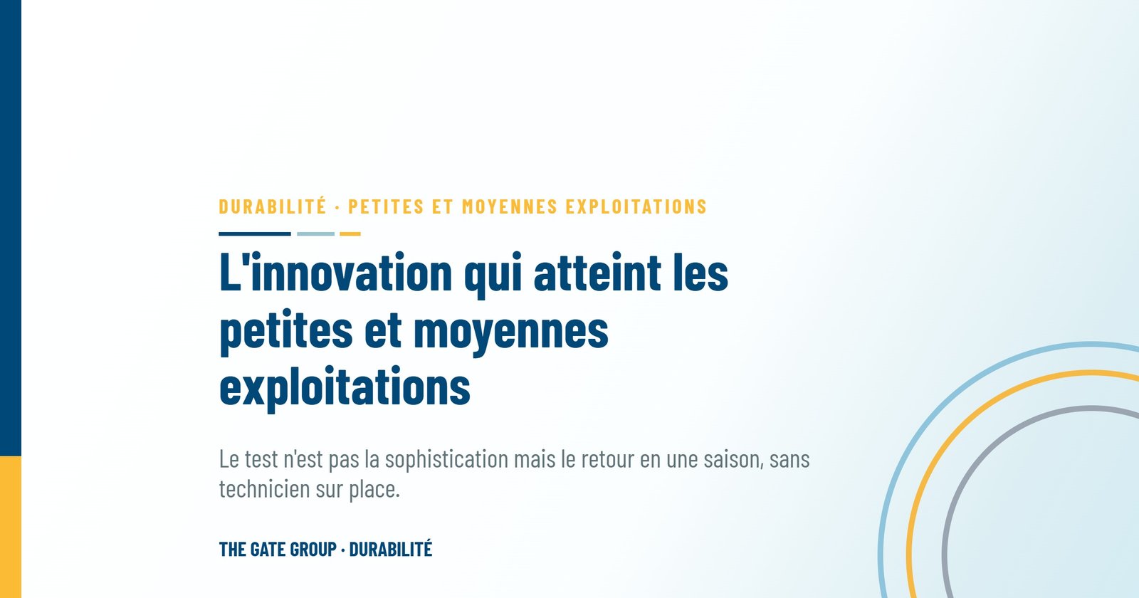 L'innovation qui atteint les petites et moyennes exploitations : ce qui marche, et ce qui reste dans la brochure