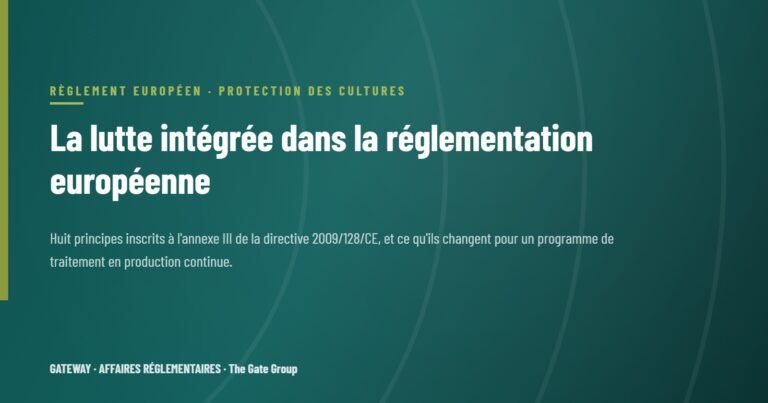 La lutte intégrée dans la réglementation européenne