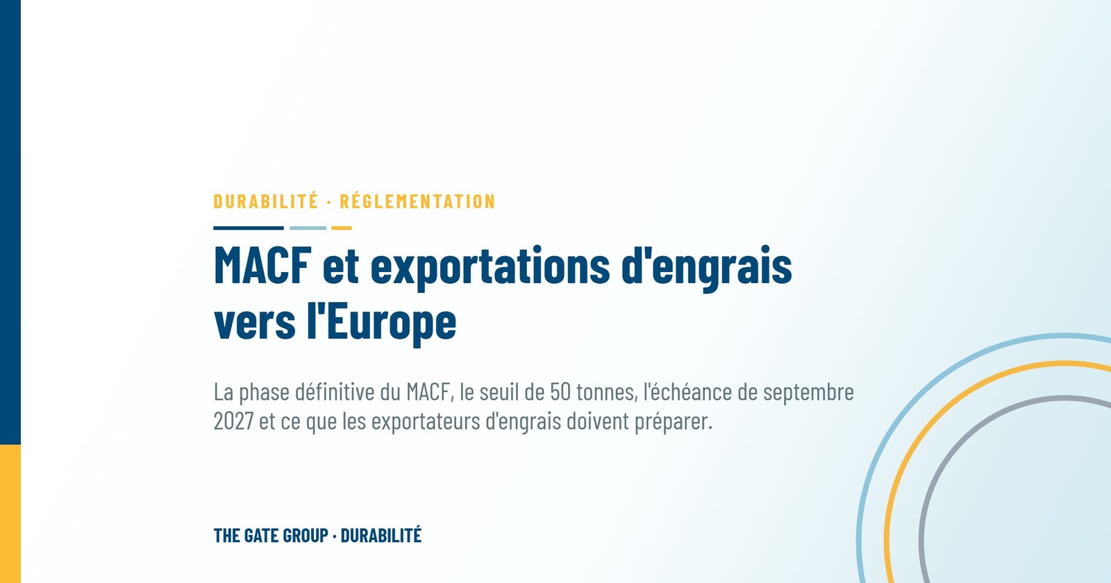 MACF et exportations d'engrais vers l'Europe : ce qui a changé en 2026