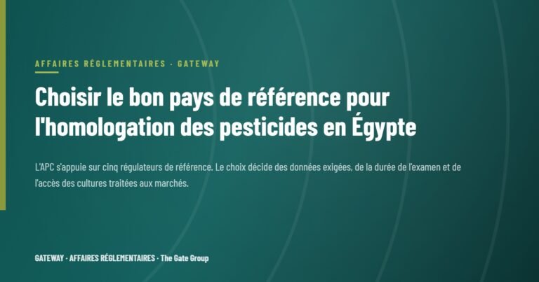 Choisir le bon pays de référence pour l'homologation des pesticides en Égypte