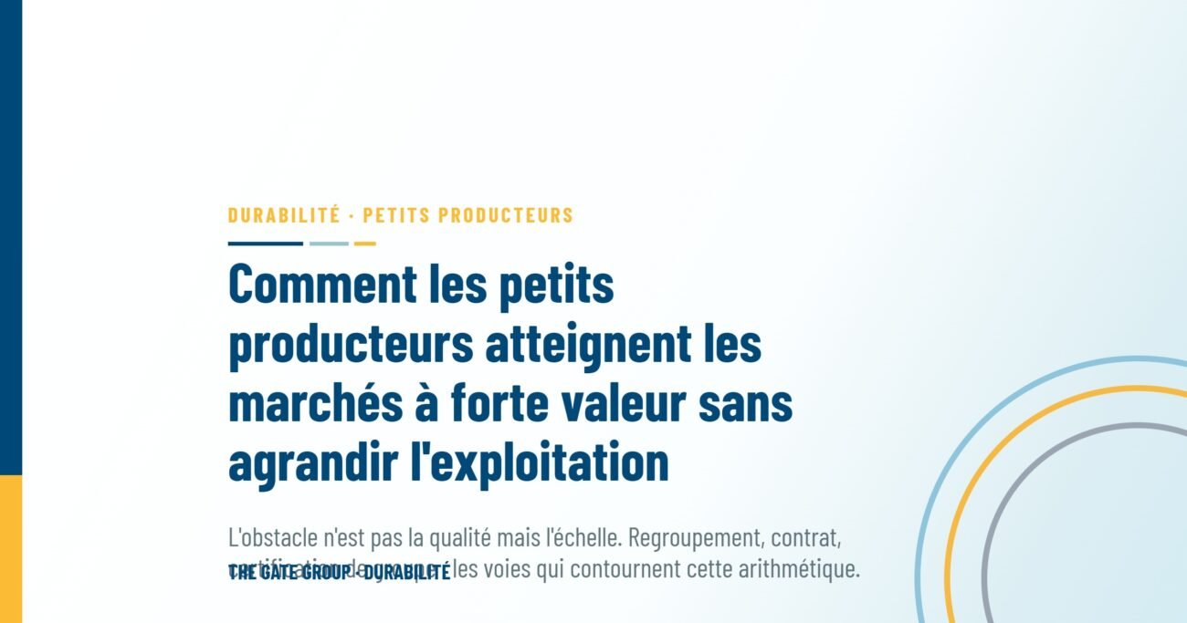 Comment les petits producteurs atteignent les marchés à forte valeur sans agrandir l'exploitation