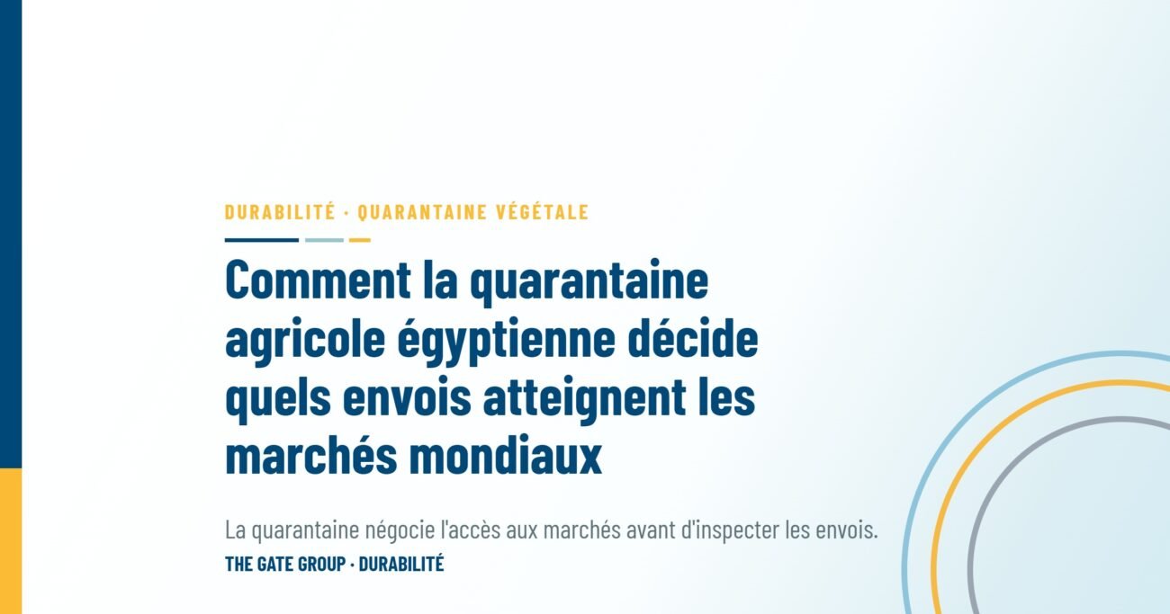 Comment la quarantaine agricole égyptienne décide quels envois atteignent les marchés mondiaux